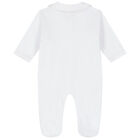 Baby Girls White Floral Babygrow, 1, hi-res